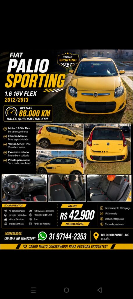 Palio Sporting 1.6 completo 2012